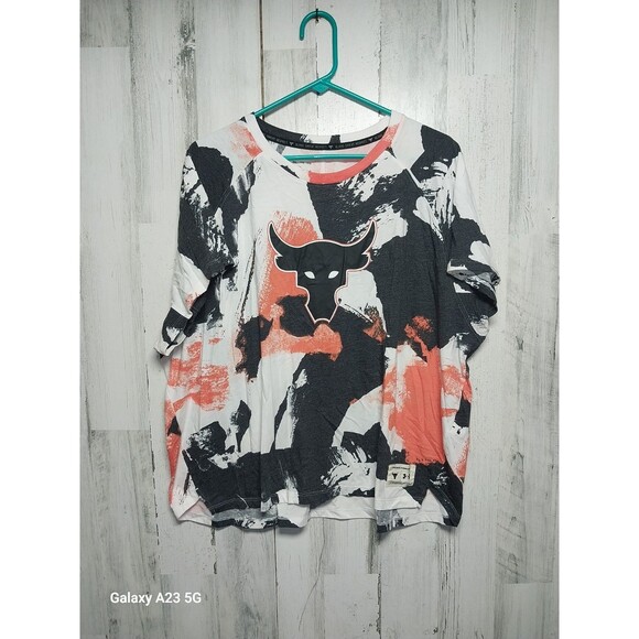 Under Armour Women's Project Rock Print Short Sleeve Shirt XXL - Picture 1 of 7
